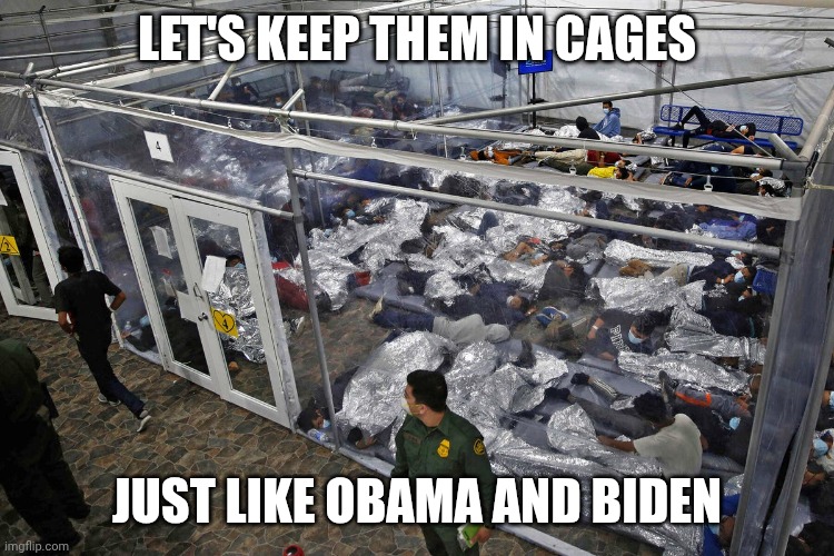 Kids in Cages Biden Era | LET'S KEEP THEM IN CAGES JUST LIKE OBAMA AND BIDEN | image tagged in kids in cages biden era | made w/ Imgflip meme maker