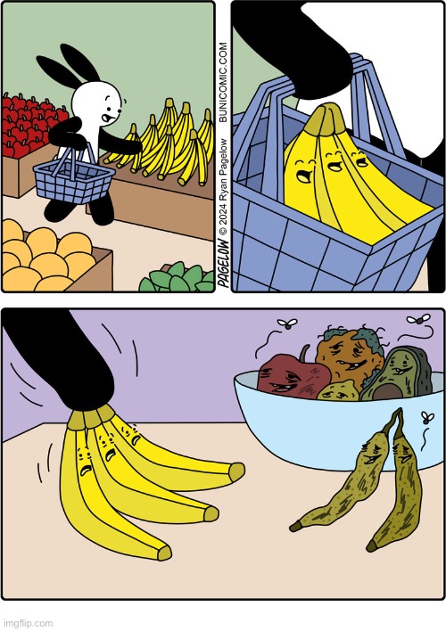 Buni Comics | image tagged in comics,buni comics,market,produce,bananas,rotten fruit | made w/ Imgflip meme maker