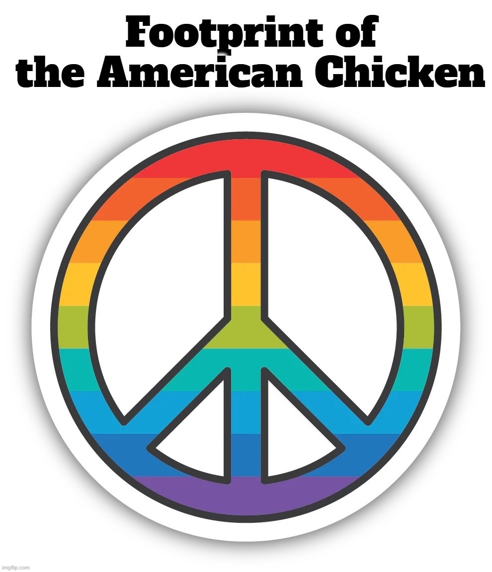 Footprint of the American Coward | image tagged in cowards,chicken week,chuck chicken,chicken little,look at all those chickens,chicken shit | made w/ Imgflip meme maker