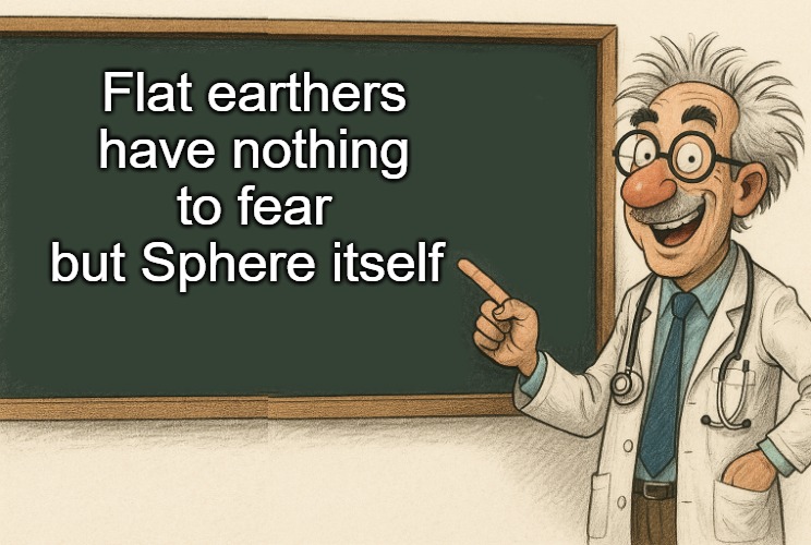 nothing to fear | Flat earthers have nothing to fear but Sphere itself | image tagged in doctors advise | made w/ Imgflip meme maker