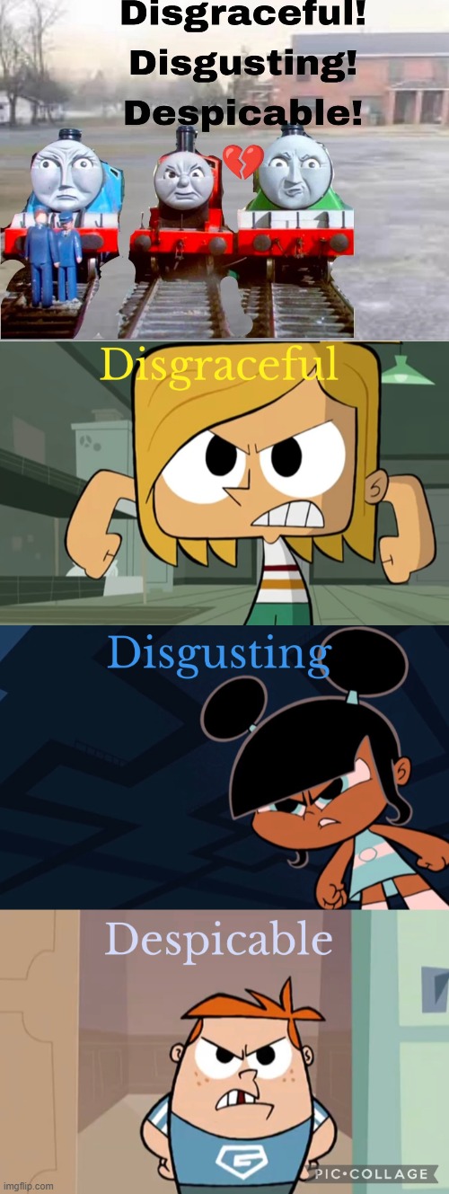 Disgraceful! Disgusting! Despicable Me! (Don't laugh, 100% easy) | image tagged in ttte x robotboy,sybau,thomas the tank engine,deviantart,robotboy,why are you reading the tags | made w/ Imgflip meme maker
