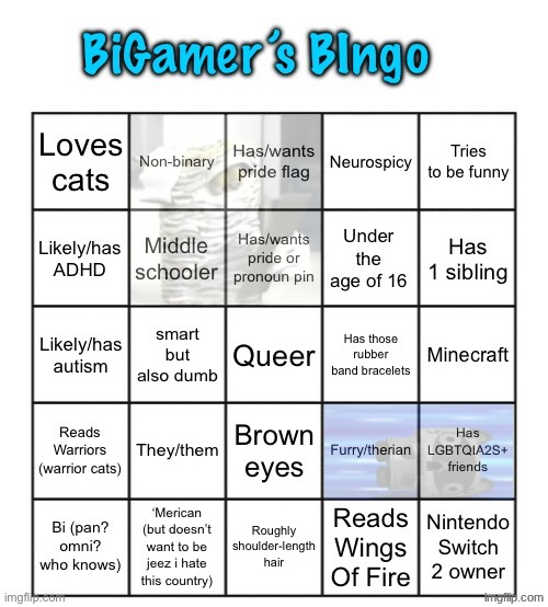 BiGamer’s BIngo v2 | image tagged in bigamer s bingo v2 | made w/ Imgflip meme maker