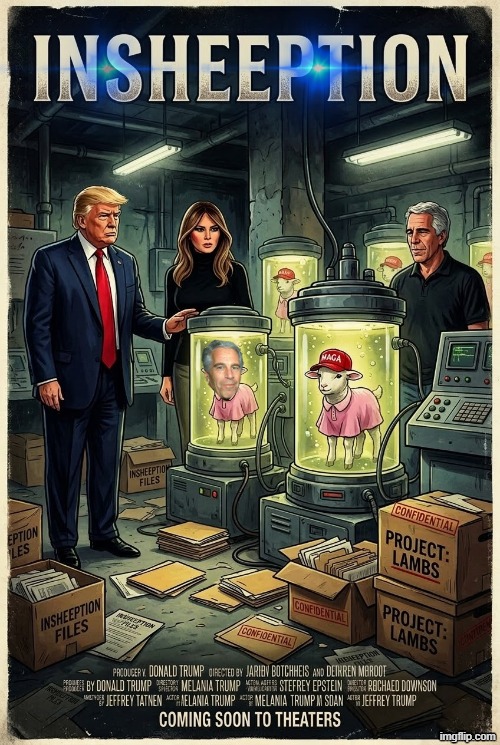 INSHEEPTION | image tagged in inception,leonardo inception extended,di caprio inception,memes,donald trump,jeffrey epstein | made w/ Imgflip meme maker
