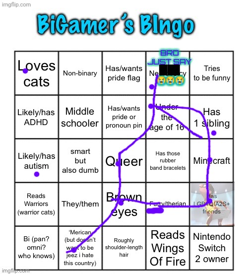 BiGamer’s BIngo v2 | BRO JUST SAY
 
 😭😭😭; R wodr | image tagged in bigamer s bingo v2 | made w/ Imgflip meme maker