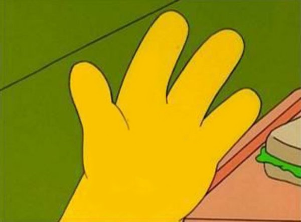 Homer hand lenny carl flipped Blank Meme Template
