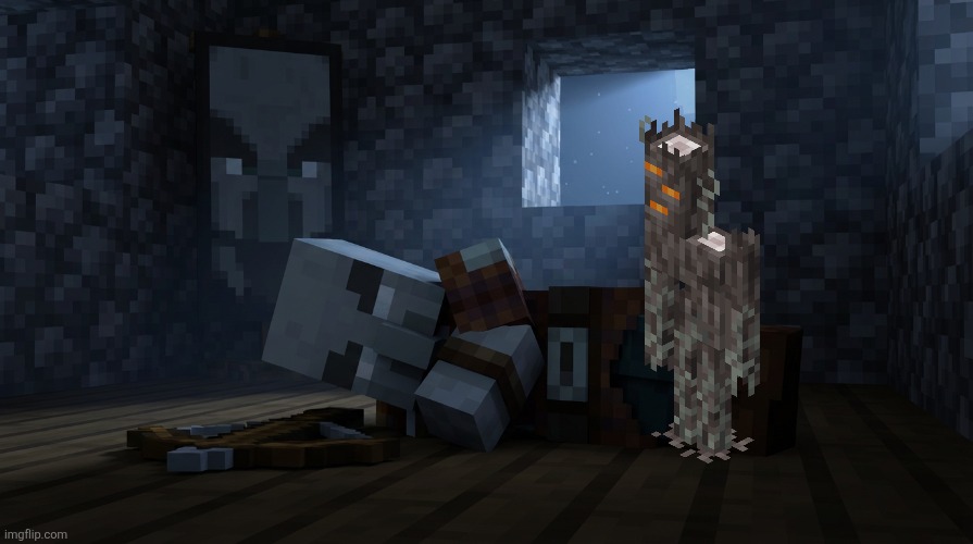 Pillager That Is An Illager Captain Sleeping | image tagged in pillager that is an illager captain sleeping | made w/ Imgflip meme maker