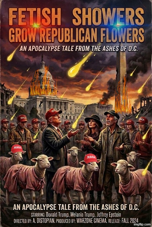 FETISH SHOWERS GROW REPUBLICAN SHOWERS | image tagged in fetish,golden showers,donald trump,melania trump,jeffrey epstein,memes | made w/ Imgflip meme maker