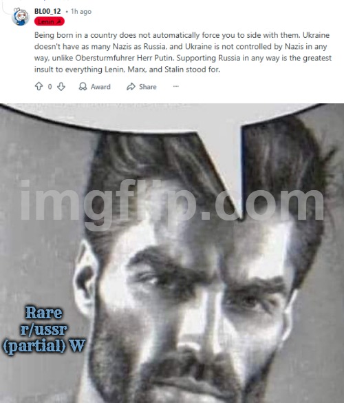 Rare r/ussr (partial) W | image tagged in gigachad speech bubble | made w/ Imgflip meme maker