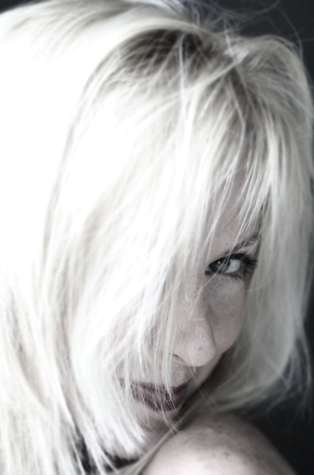 The One-Eyed Hair Girl Blank Meme Template