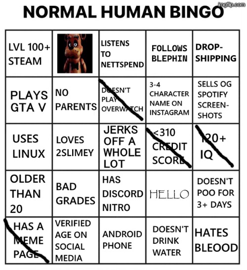 normam human bingo | image tagged in normam human bingo | made w/ Imgflip meme maker