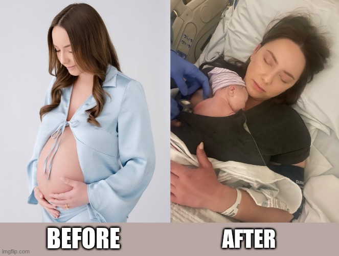 Hailie Jade and her son Elliot, before and after | BEFORE; AFTER | image tagged in maternity photoshoot,before and after,pregnant,baby,hailie jade,eminem | made w/ Imgflip meme maker