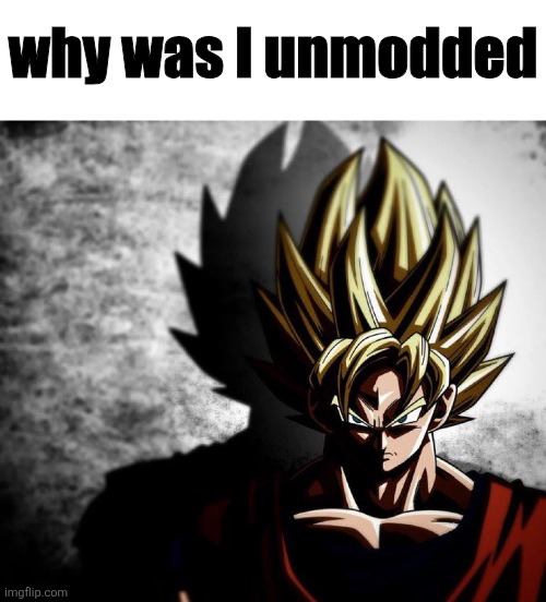 Goku stare | why was I unmodded | image tagged in goku stare | made w/ Imgflip meme maker