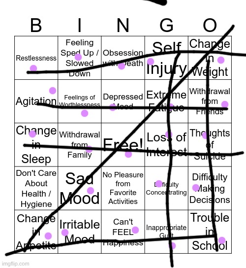 depression bingo 1 | image tagged in depression bingo 1 | made w/ Imgflip meme maker