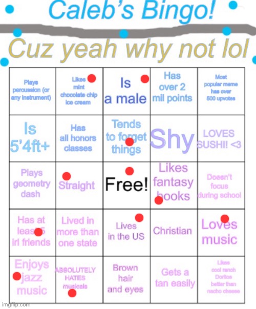 Caleb’s bingo | image tagged in caleb s bingo | made w/ Imgflip meme maker
