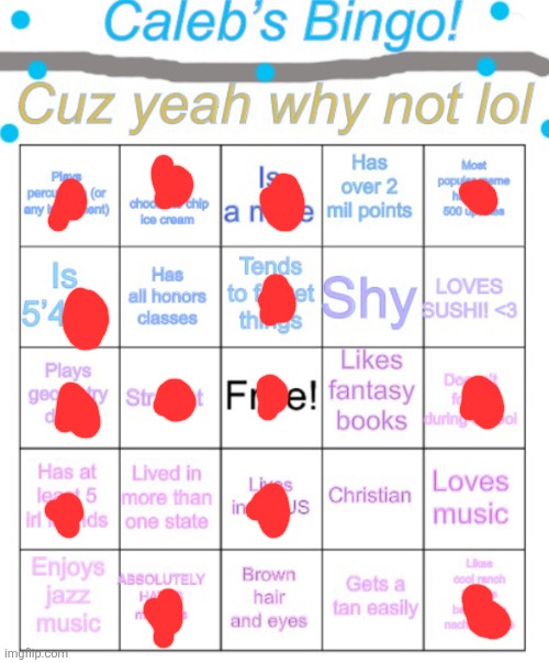 Caleb’s bingo | image tagged in caleb s bingo | made w/ Imgflip meme maker
