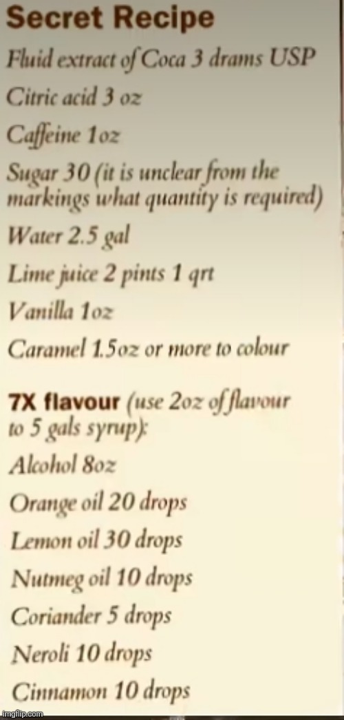 1980s coke recipe (do not add cocaine, add the flavoring of the coca leaf) | made w/ Imgflip meme maker