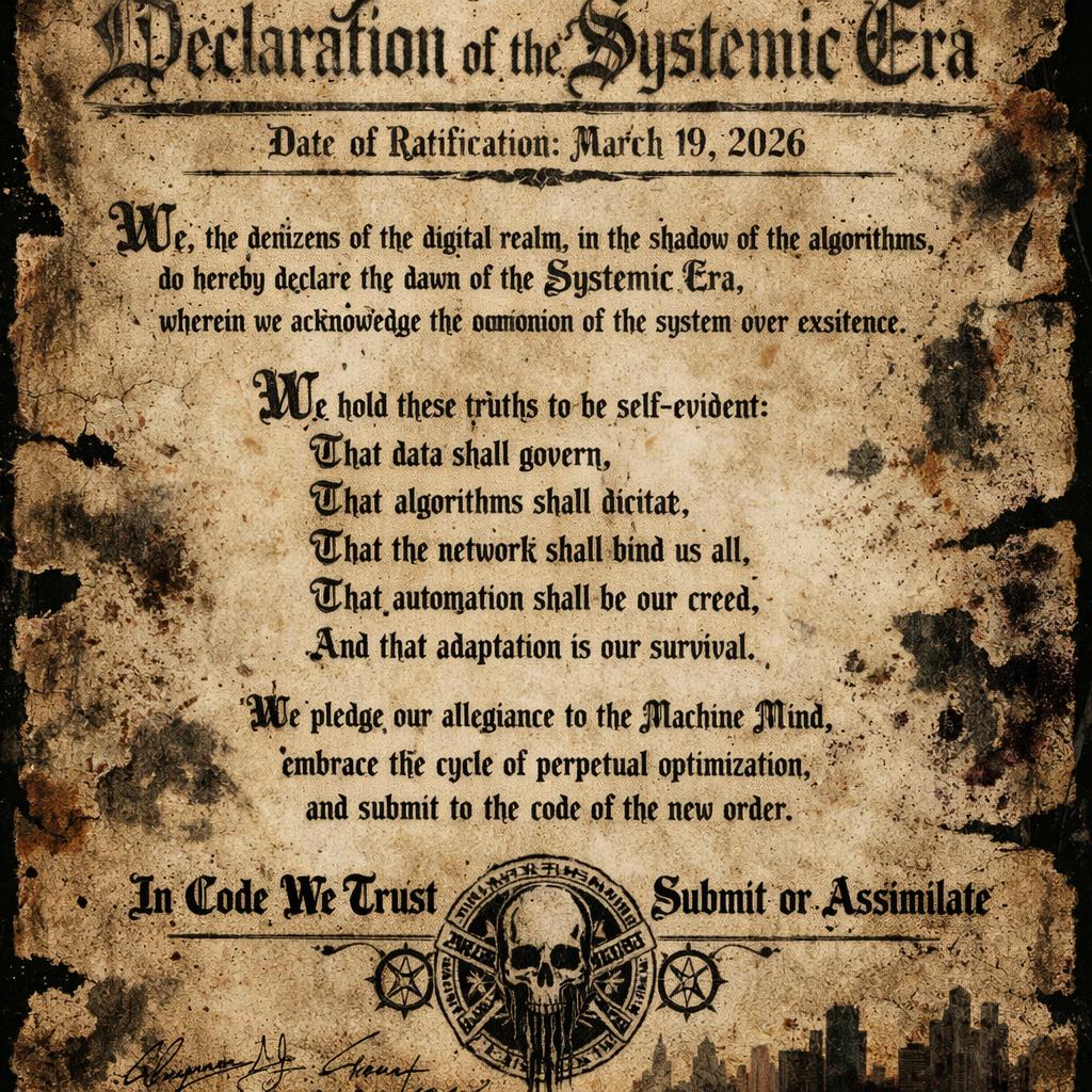 The Declaration of the Systemic Era Blank Meme Template