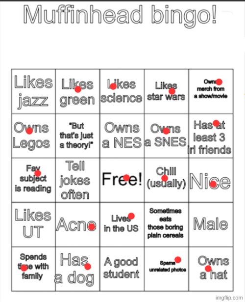 Muffinhead bingo | image tagged in muffinhead bingo | made w/ Imgflip meme maker