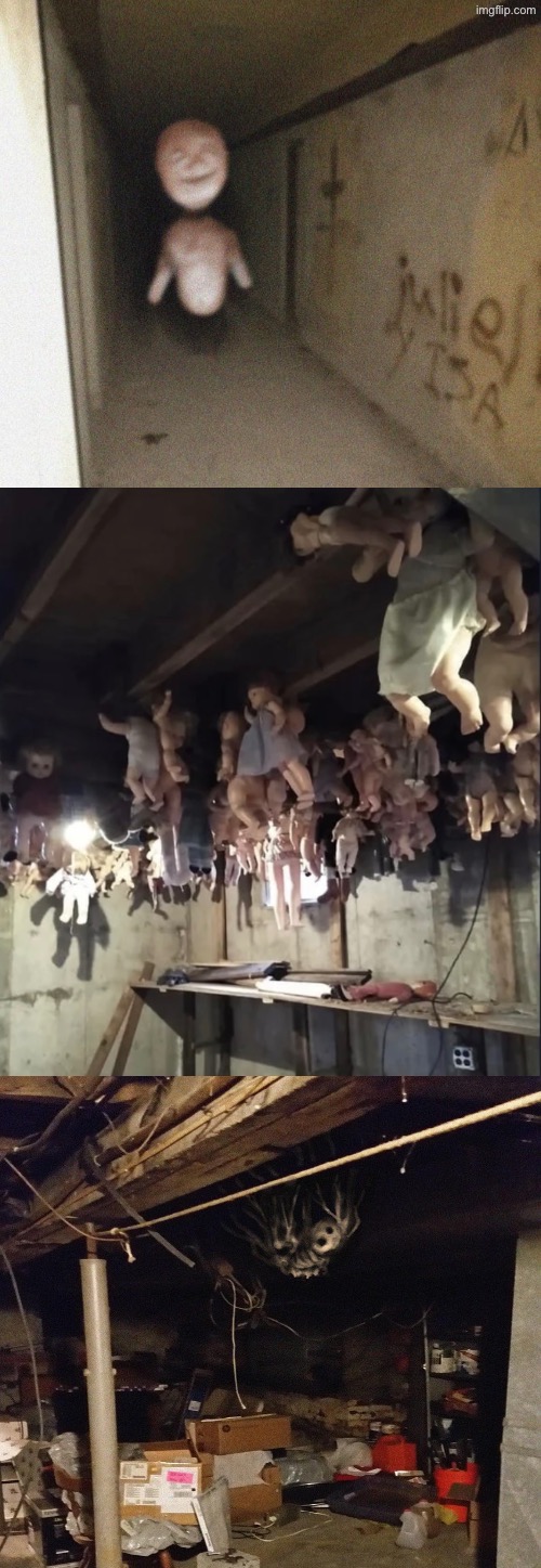 Creepy Rooms | image tagged in cursed images,what a terrible day to have eyes,creepy face,creepy doll,nightmare fuel,basement | made w/ Imgflip meme maker