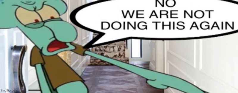 No, we are not doing this again | image tagged in no we are not doing this again | made w/ Imgflip meme maker