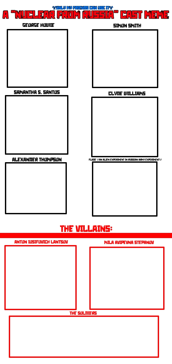 A nuke from Russia cast meme Blank Meme Template