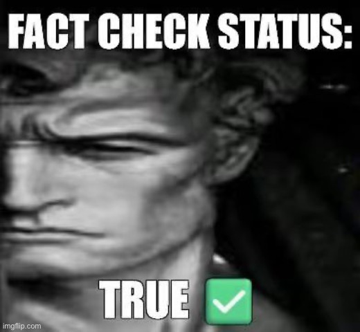 https://imgflip.com/gif/amzwyz | image tagged in fact check status true | made w/ Imgflip meme maker