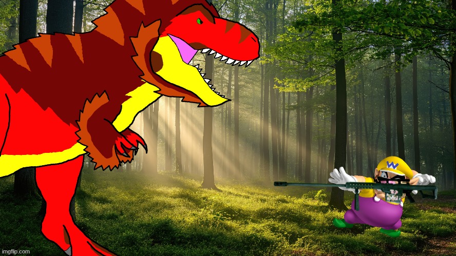 Wario Dies by Tyrex while trying to kill him for his trophy room (Remake).mp3 | image tagged in wario dies,tyrex,isla phanero,wario | made w/ Imgflip meme maker