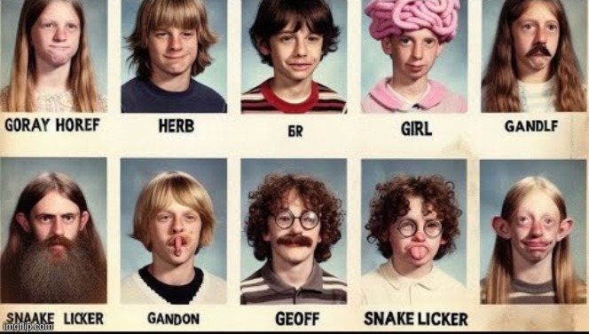 Here's my school yearbook. (Guess which one I am) | made w/ Imgflip meme maker