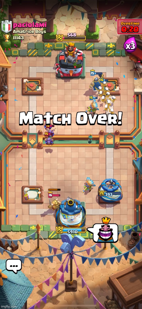 i didnt even notice i did that much dmg to his king until match ended | made w/ Imgflip meme maker