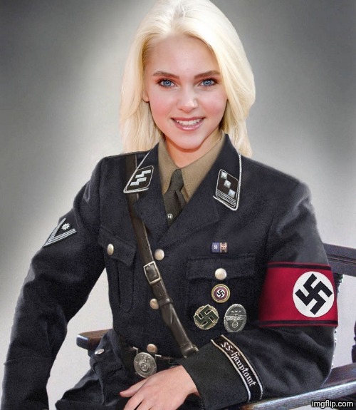 nazi blonde | image tagged in nazi blonde | made w/ Imgflip meme maker