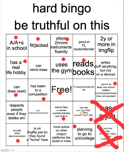 hard bingo for msmg | image tagged in hard bingo for msmg | made w/ Imgflip meme maker