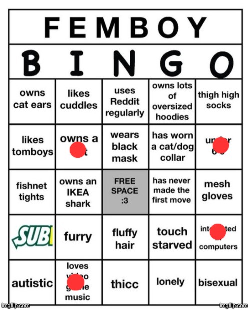 game_theory_mental_illness.jpeg | image tagged in femboy bingo | made w/ Imgflip meme maker