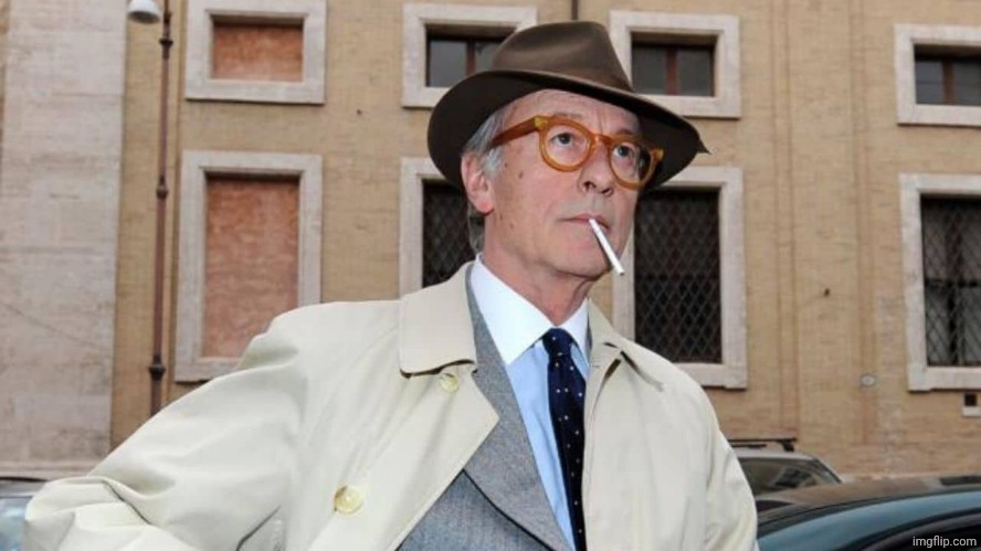 Vittorio Feltri sigaretta in bocca | image tagged in vittorio feltri sigaretta in bocca | made w/ Imgflip meme maker