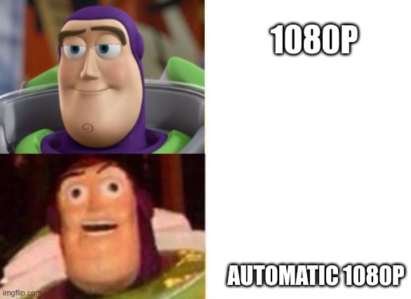 Setting resolution on yt vids be like | 1080P; AUTOMATIC 1080P | image tagged in normal vs cursed buzz lightyear,youtube,yt | made w/ Imgflip meme maker