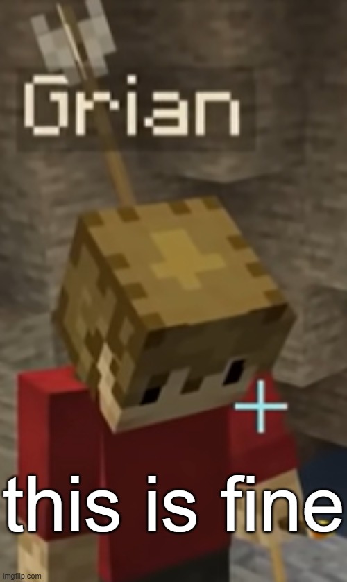 This is fine ;-; | this is fine | image tagged in this is fine grian | made w/ Imgflip meme maker