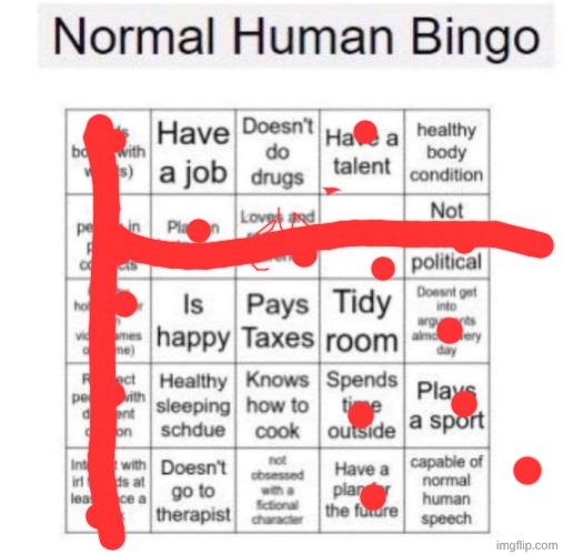 Normal human bingo | image tagged in normal human bingo | made w/ Imgflip meme maker