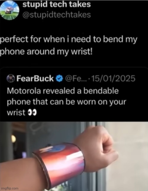 image tagged in phone,wrist,bracelet,stupid,technology,memes | made w/ Imgflip meme maker
