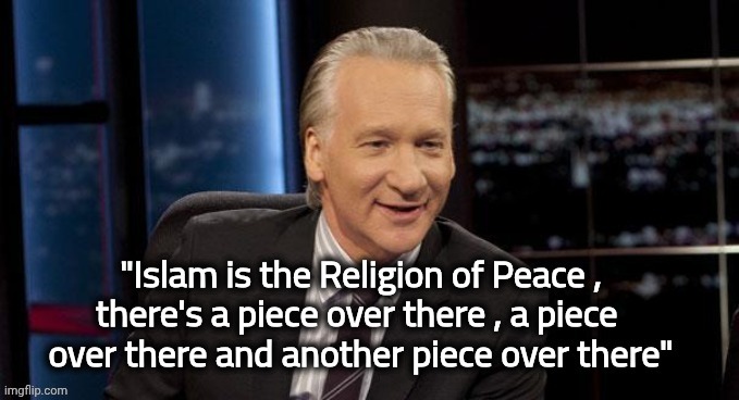 An Actual Quote | image tagged in bill maher,islamophobia,well yes but actually no,murderers are people too,liberal logic | made w/ Imgflip meme maker