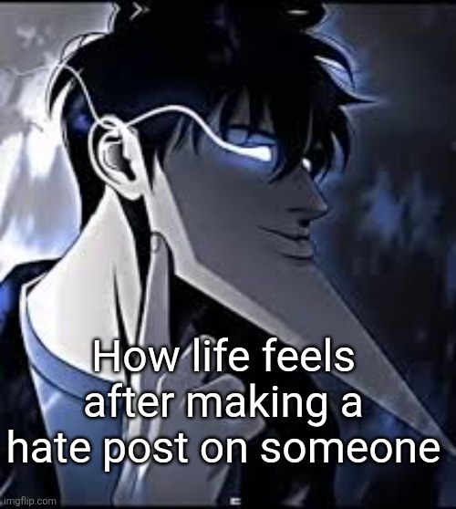 Just did and it feels awesome | How life feels after making a hate post on someone | image tagged in super mew | made w/ Imgflip meme maker