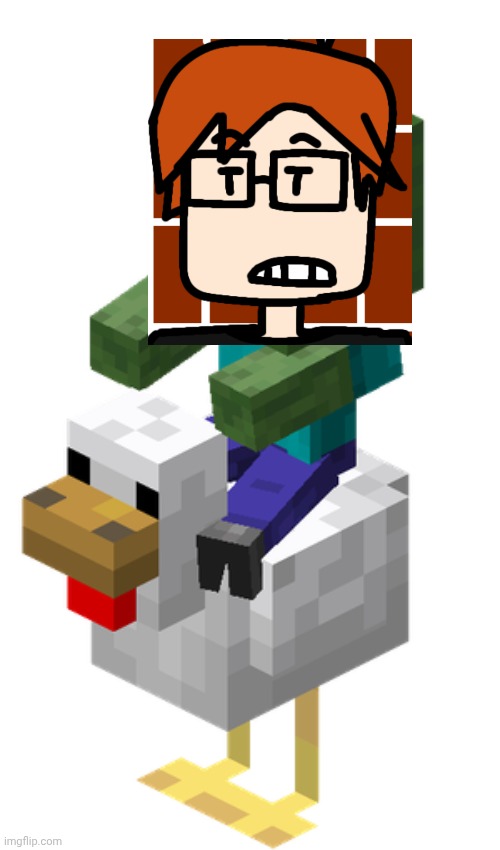 Chicken Jockey (in-game render from MC wiki) | image tagged in chicken jockey in-game render from mc wiki | made w/ Imgflip meme maker