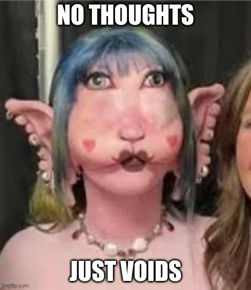 only melanie martinez fans will understand | NO THOUGHTS; JUST VOIDS | image tagged in melanie martinez,portal,eyes,aliens,glasses,pink | made w/ Imgflip meme maker