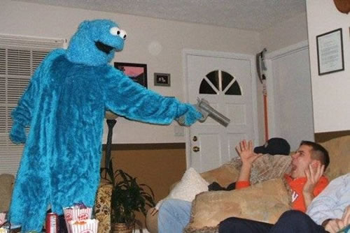The Cookie Monster When You Don't Give Him Cookies Blank Meme Template