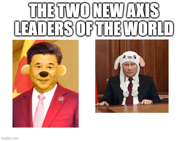 The 2 main axis powers are back, except with China and Russia | THE TWO NEW AXIS LEADERS OF THE WORLD | made w/ Imgflip meme maker