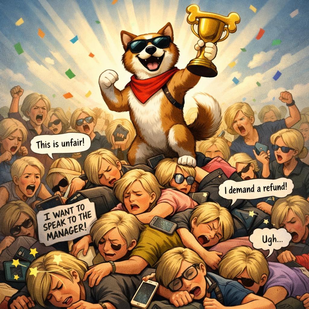 A dog and 100 Karen's but the dog wins Blank Meme Template