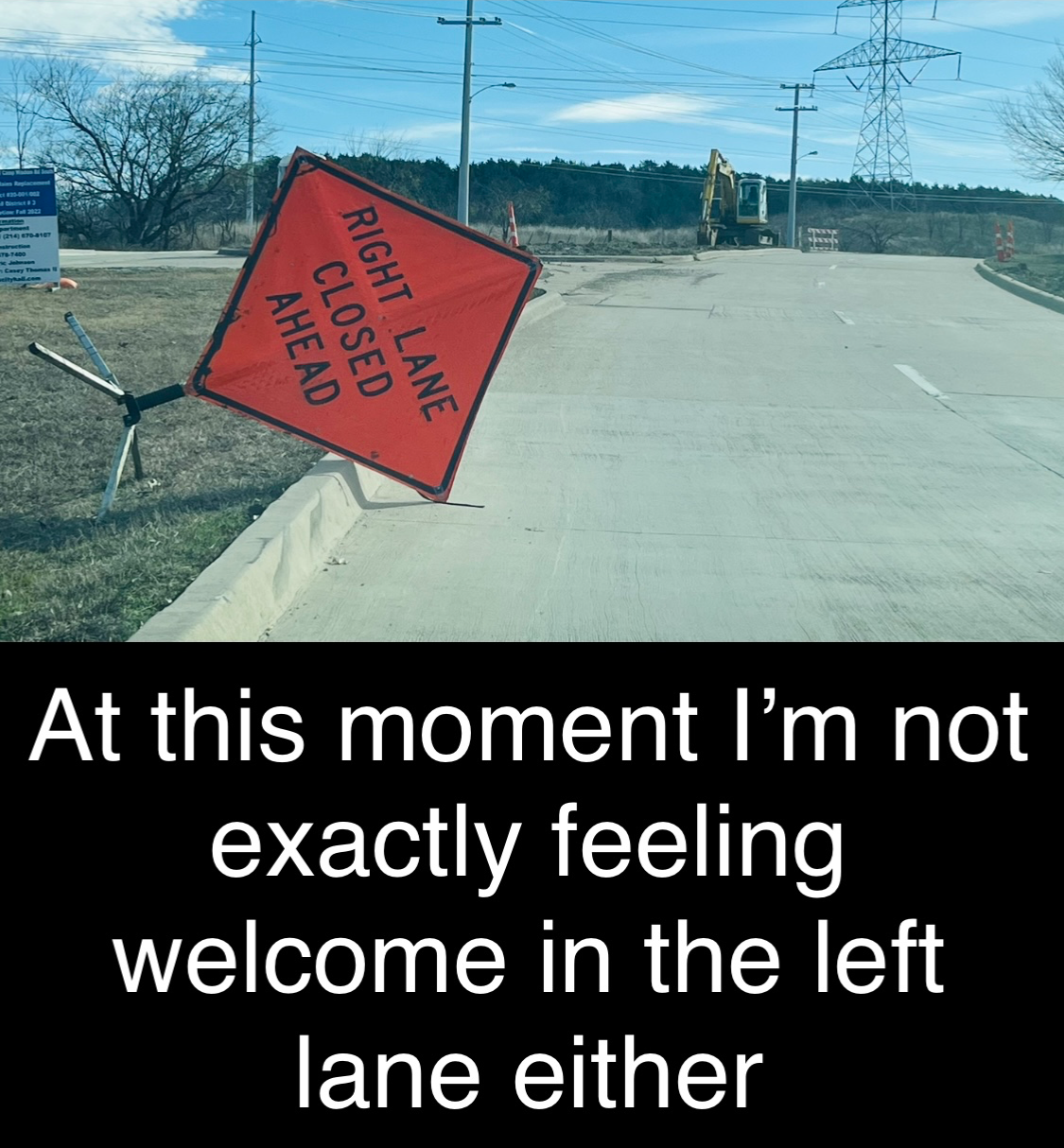 Left lane closed Blank Meme Template