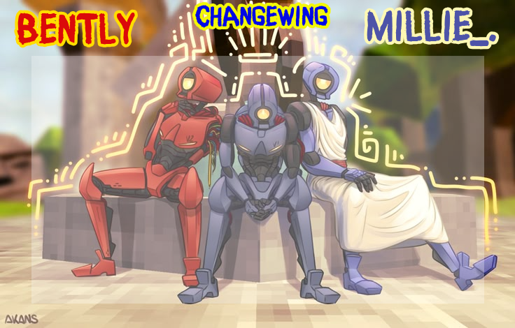 High Quality Millie, Bently & Changewing shared announcement template Blank Meme Template