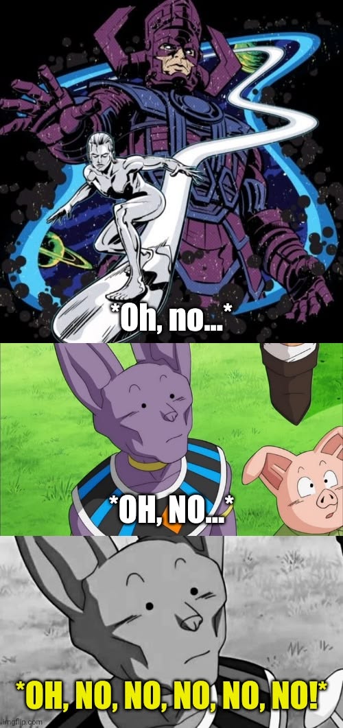 Beerus meets Galactus Blank Meme Template
