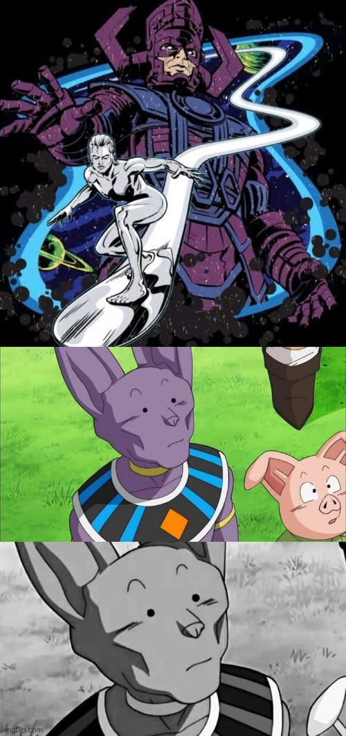 Beerus meets Galactus Blank Meme Template