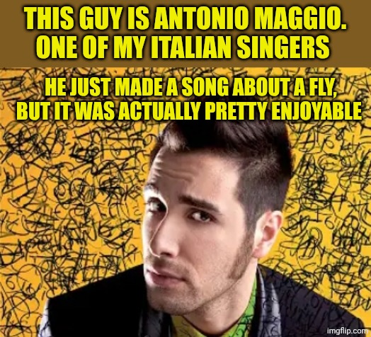 Antonio Maggio | THIS GUY IS ANTONIO MAGGIO. ONE OF MY ITALIAN SINGERS; HE JUST MADE A SONG ABOUT A FLY, BUT IT WAS ACTUALLY PRETTY ENJOYABLE | image tagged in antonio maggio | made w/ Imgflip meme maker