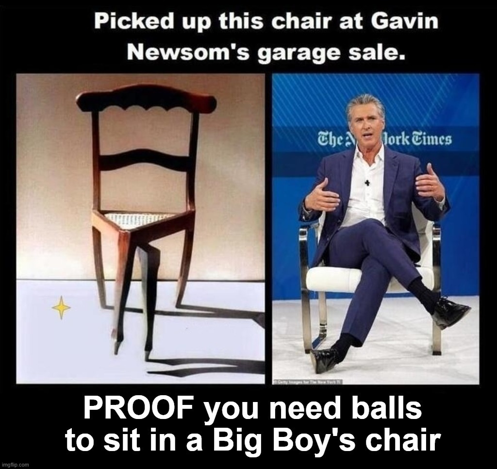 Isn't it amazing what you can find at garage sales? | image tagged in gavin newsom,garage sale,bollocks,balls,cojones,femboy | made w/ Imgflip meme maker